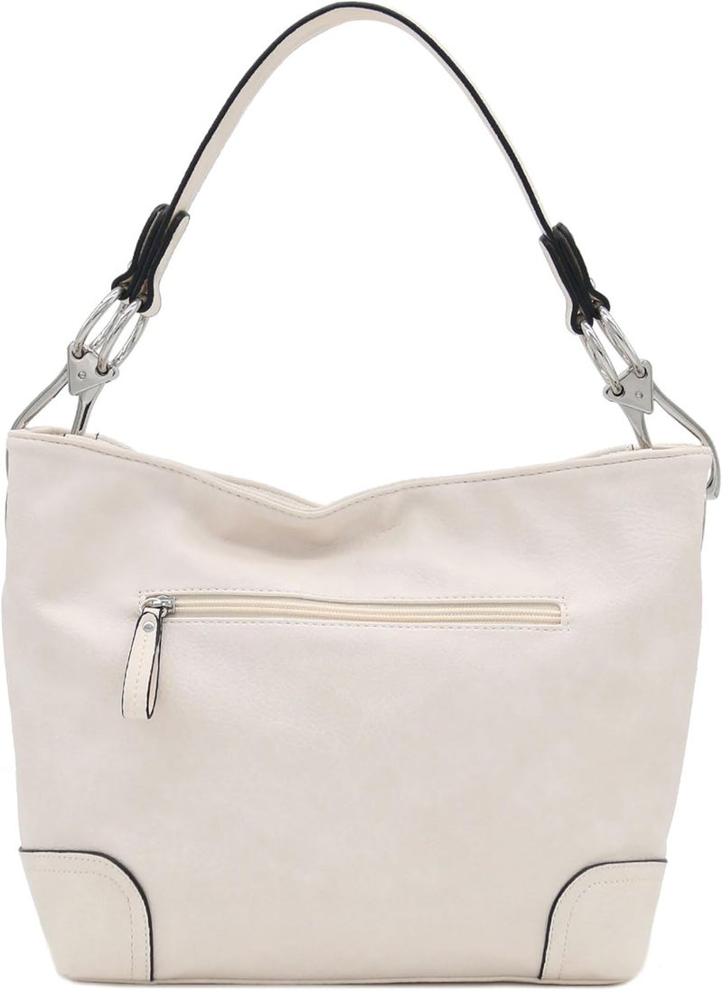 Alyssa Hobo Shoulder Bag with Big Snap Hook Hardware - Image 5